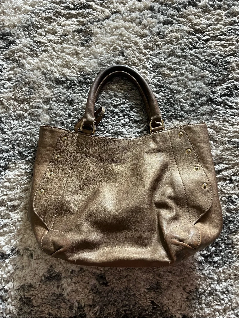 FURLA bronze Leather handbag